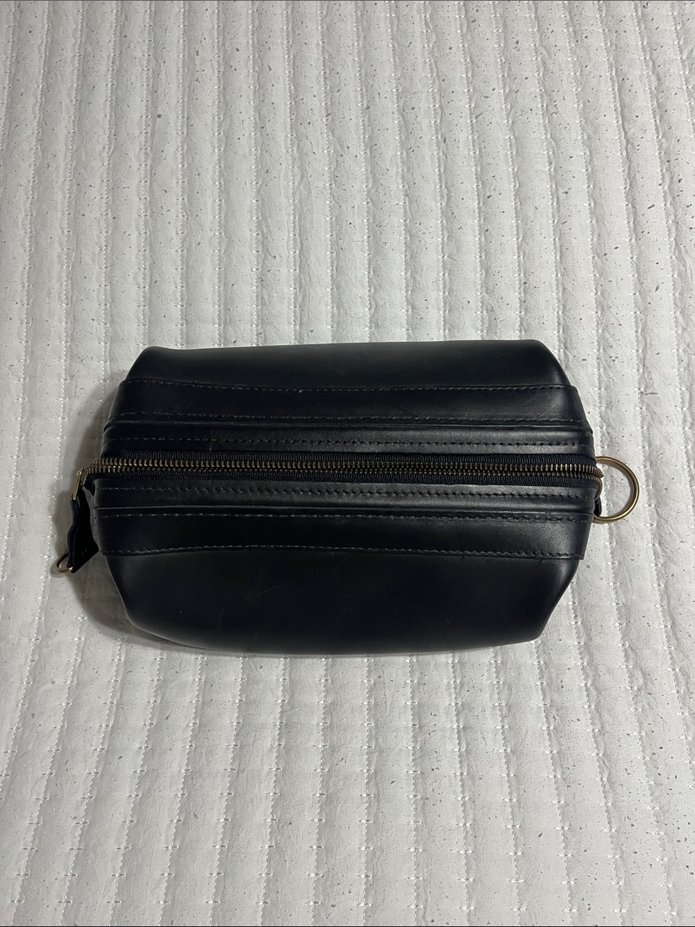 Bosca Black Utili-Kit Leather Case with Gold Stamp